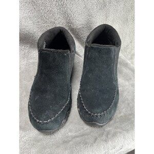 SKECHERS Women’s Size 7.5 Black Suede Leather Ankle Boots Memory Foam Booties